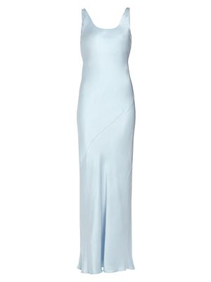 Women's Adelyn Satin Bias-Cut Dress - French Blue - Size Small