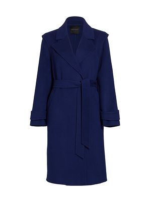 Women's Adi Belted Wool-Blend Coat - Sapphire - Size XS