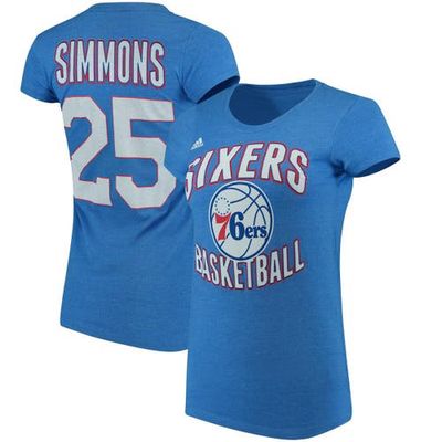 Women's adidas Ben Simmons Royal Philadelphia 76ers Name & Number T-Shirt