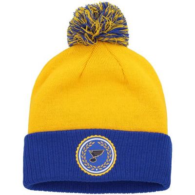 Women's adidas Gold St. Louis Blues Laurel Cuffed Knit Hat with Pom