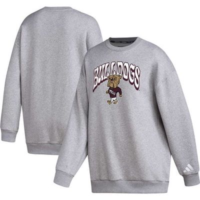 Women's adidas Gray Mississippi State Bulldogs Vintage Stylin Pullover Sweatshirt