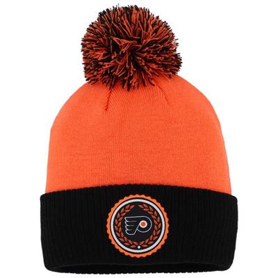 Women's adidas Orange Philadelphia Flyers Laurel Cuffed Knit Hat with Pom