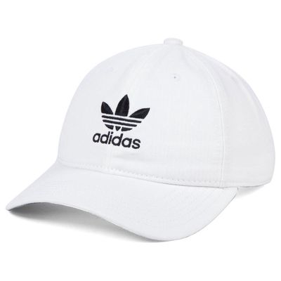 Women's adidas Originals White Pre-Curve Washed Adjustable Hat