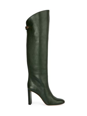 Women's Adriana 90 Leather Tall Boots - Bottle Green - Size 6