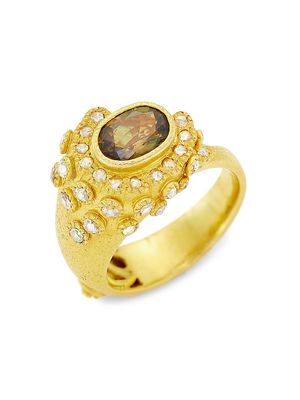 Women's Affinity 20K Yellow Gold & Garnet Ring - Gold - Size 7 - Gold - Size 7