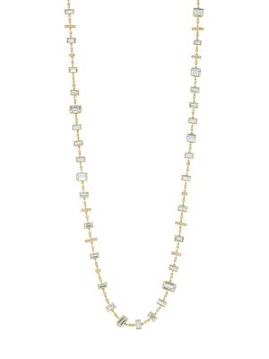 Women's Affinity 20K Yellow Gold, Aquamarine & Diamond Necklace - Yellow Gold