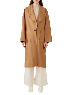 Women's Affinity Long Wool Coat - Caramel - Size 4 - Caramel - Size 4