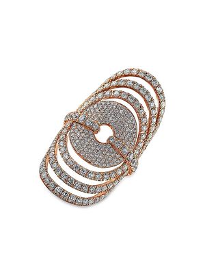 Women's Agate 18K Rose Gold & Diamond Cocktail Ring - Size 6 - Rose Gold - Size 6