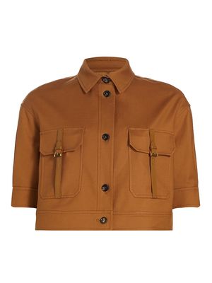 Women's Agiate Cotton Cropped Jacket - Tobacco - Size 4