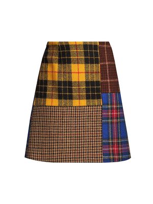 Women's Agoraio Wool Tweed Skirt - Yellow - Size 6