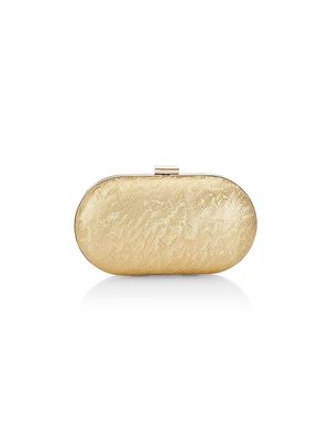 Women's Alba Snake-Embossed Metallic Leather Clutch - Gold - Gold