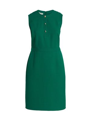 Women's Alex Button-Front Wool Dress - Wintergreen - Size 18 - Wintergreen - Size 18