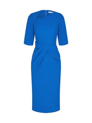 Women's Alexa Pleated Midi-Dress - Deep Blue - Size 10