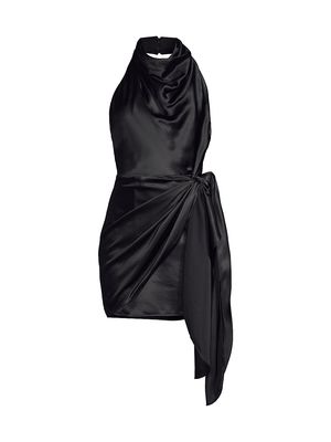 Women's Alexandra Draped Halterneck Minidress - Black - Size XS - Black - Size XS
