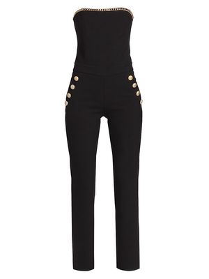 Women's Alexis Strapless Crepe Jumpsuit - Black - Size Large - Black - Size Large