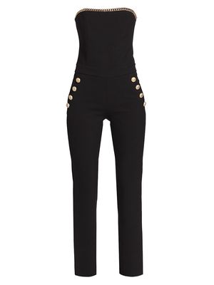 Women's Alexis Strapless Crepe Jumpsuit - Black - Size Medium