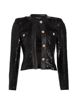 Women's Aliana Sequin Jacket - Black - Size XXS - Black - Size XXS