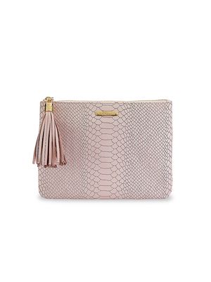 Women's All-In-One Python-Embossed Leather Clutch - Nude - Nude