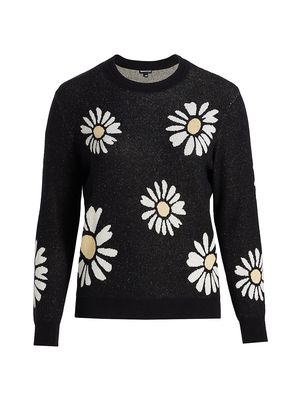Women's All Over Daisy Sweater - Black - Size 14 - Black - Size 14