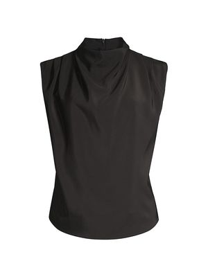Women's Allegra Sleeveless Draped Blouse - Black - Size XS