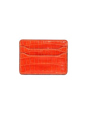 Women's Alligator Card Case - Orange - Orange