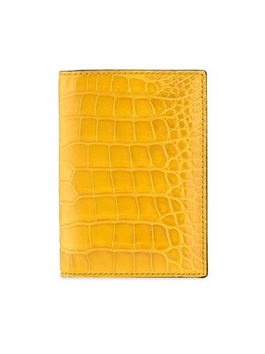 Women's Alligator Vertical Bi-Fold Wallet - Yellow - Yellow