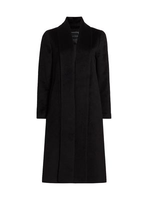 Women's Alpaca-Blend Belted Coat - Noir - Size XS - Noir - Size XS