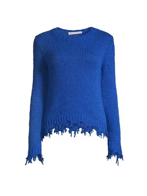 Women's Alpaca-Blend Crewneck Sweater - Bluette - Size 2