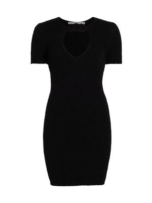 Women's Alpaca-Blend Cut-Out Minidress - Black - Size Large