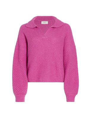 Women's Alpaca-Blend Textured Sweater - Roselle - Size XS