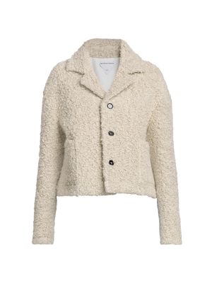 Women's Alpaca Boucle Jacket - Dark Bone - Size 6