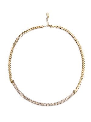 Women's Aly 14K Gold-Vermeil & Crystal Necklace - Gold - Gold