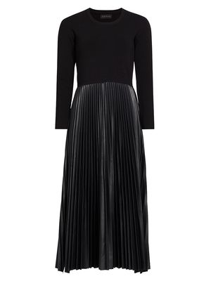 Women's Amalia Mixed Media Sweater Dress - Noir - Size Small