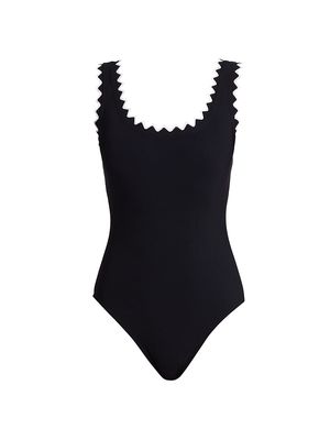 Women's Amaya Ric-Rac One-Piece Swimsuit - Black White - Size 6 - Black White - Size 6
