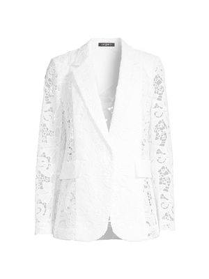 Women's Ambra Floral-Lace Jacket - White - Size Medium - White - Size Medium