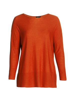 Women's Ambra Virgin Wool-Blend Tunic - Rust - Size 12 - Rust - Size 12