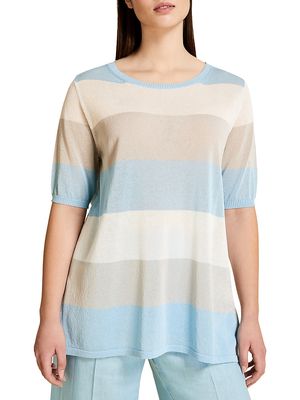 Women's America Stripe T-Shirt - Sky Blue - Size 16 - Sky Blue - Size 16