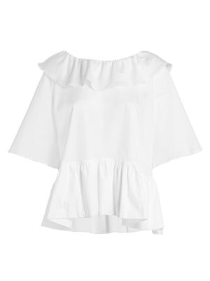 Women's Amoret Cotton Blouse - White - Size 18 - White - Size 18