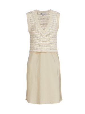 Women's Amy Two-Piece Knit Sweater & Dress Set - Chalk White Combo - Size XS - Chalk White Combo - Size XS