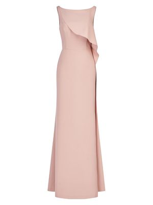 Women's Anabella Draped Ruffle Gown - Soft Blush - Size 10