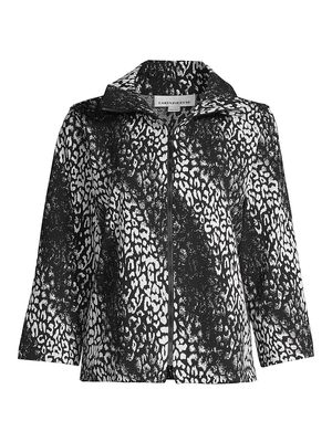 Women's Animal Tracks Zip Jacket - Black Multi - Size Medium - Black Multi - Size Medium