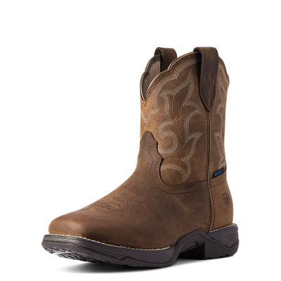 Women's Anthem Shortie II Waterproof Western Boots in Distressed Brown, Size: 5.5 B / Medium by Ariat