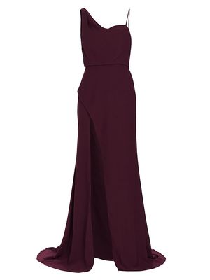 Women's Antoinette Draped Gown - Burgundy - Size 4