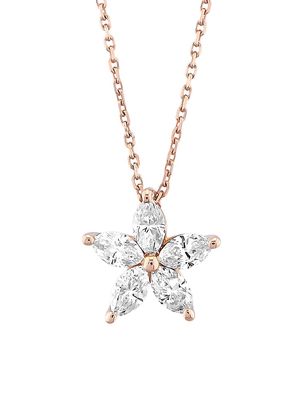 Women's Apple Seed 18K Rose Gold & 0.73 TCW Diamond Star Pendant Necklace - Rose Gold - Rose Gold