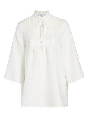 Women's Aras Split-Neck Tunic Dress - White - Size 14 - White - Size 14