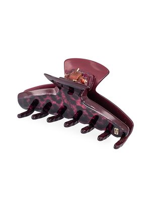 Women's Archi Chic Leopard Claw Clip - Animal Bordeaux