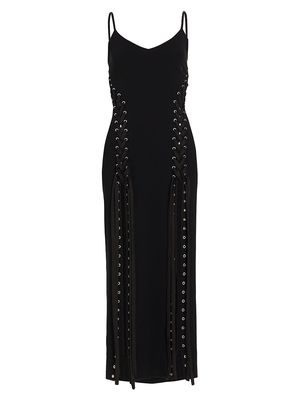 Women's Areto Lace-Up Midi-Dress - Black - Size 4 - Black - Size 4