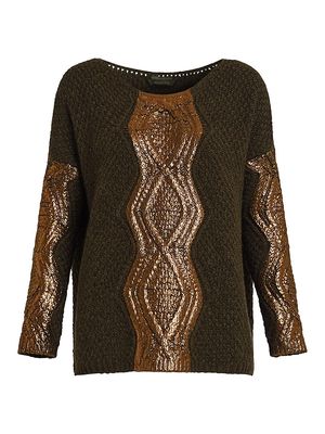 Women's Argento Wool Mix Moss Stitch Sweater - Dark Brown - Size 16 - Dark Brown - Size 16