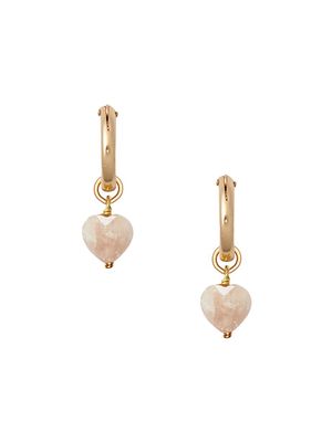 Women's Asher 14K-Gold-Filled & Morganite Heart Drop Earrings - Gold