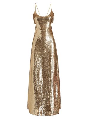 Women's Asher Sequin Maxi Dress - Gold Sequins - Size Medium - Gold Sequins - Size Medium